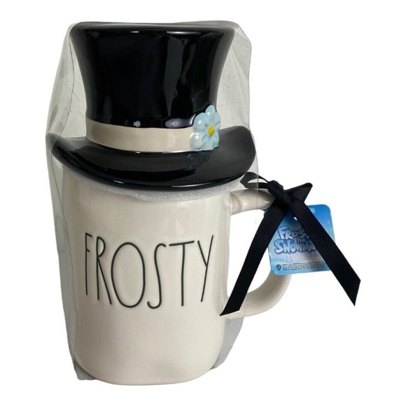 Rae Dunn  "FROSTY"  Canister w/Top Hat Topper Gift Christmas Holiday Mug NEW - Picture 2 of 8